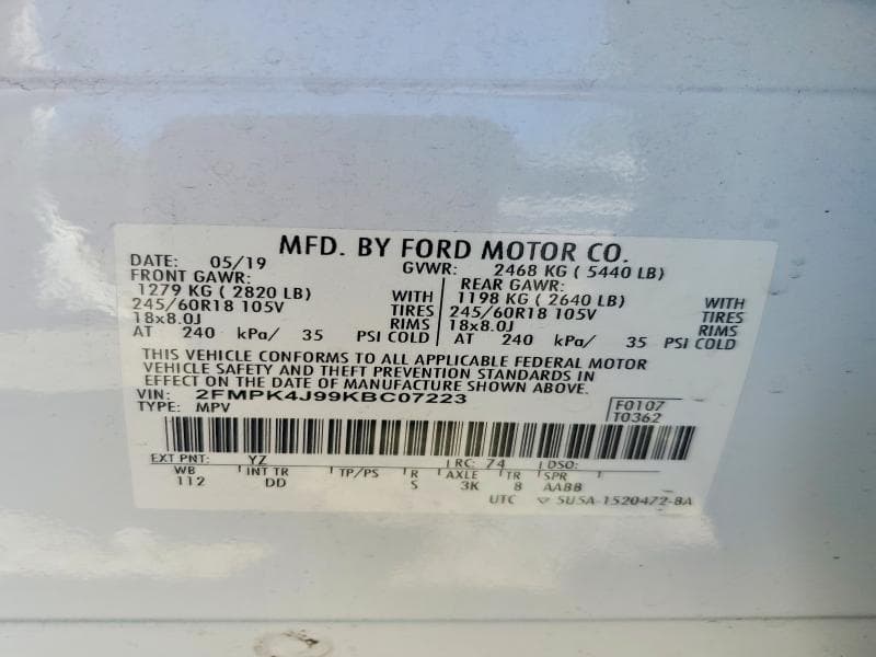 2019 FORD EDGE SEL 13