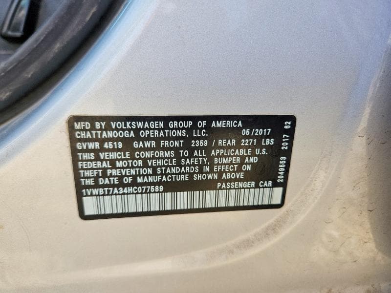 2017 VOLKSWAGEN PASSAT SE 12