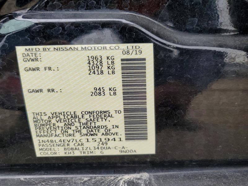 2020 NISSAN ALTIMA SL 12