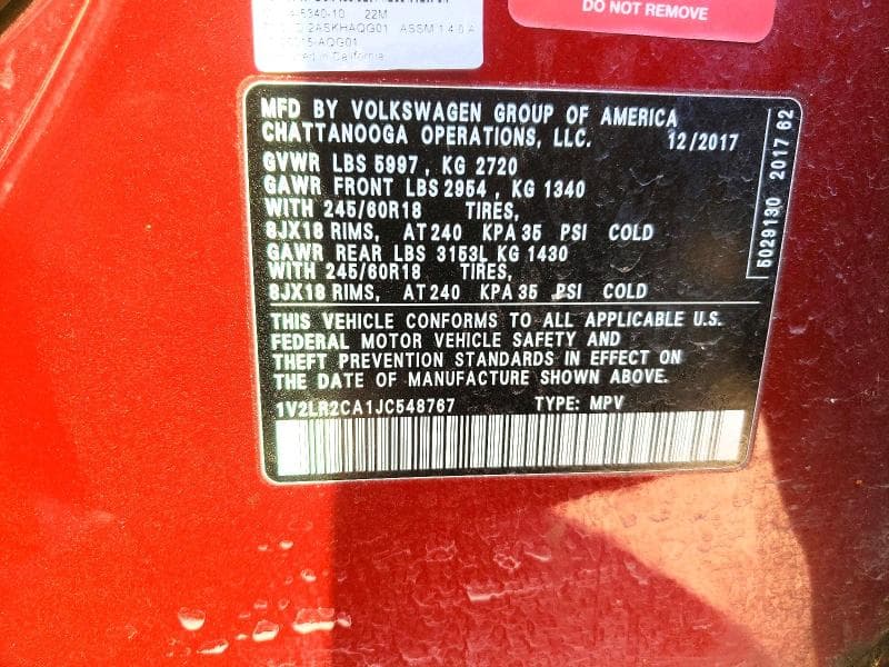 2018 VOLKSWAGEN ATLAS SE 13