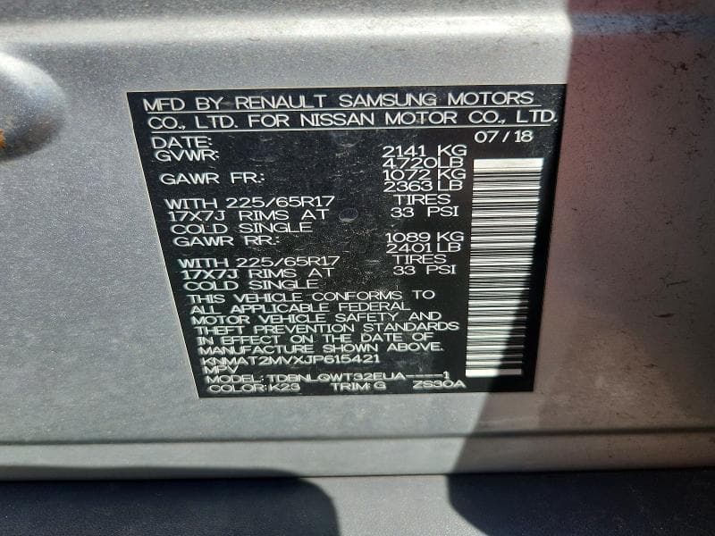 2018 NISSAN ROGUE SV 13