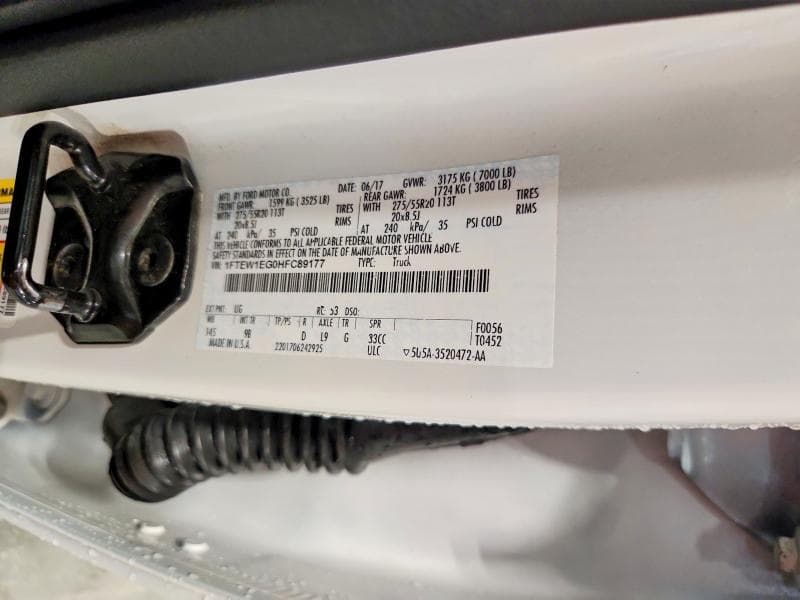 2017 FORD F150 SUPERCREW 12