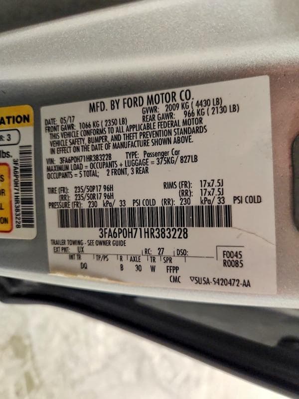 2017 FORD FUSION SE 13