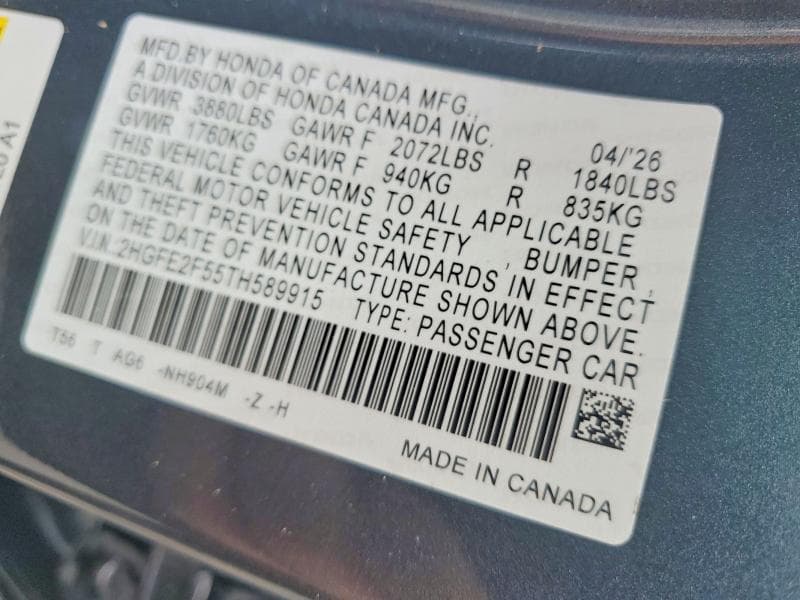 2026 HONDA CIVIC SPORT 12