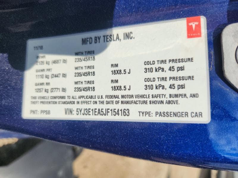 2018 TESLA MODEL 3 13