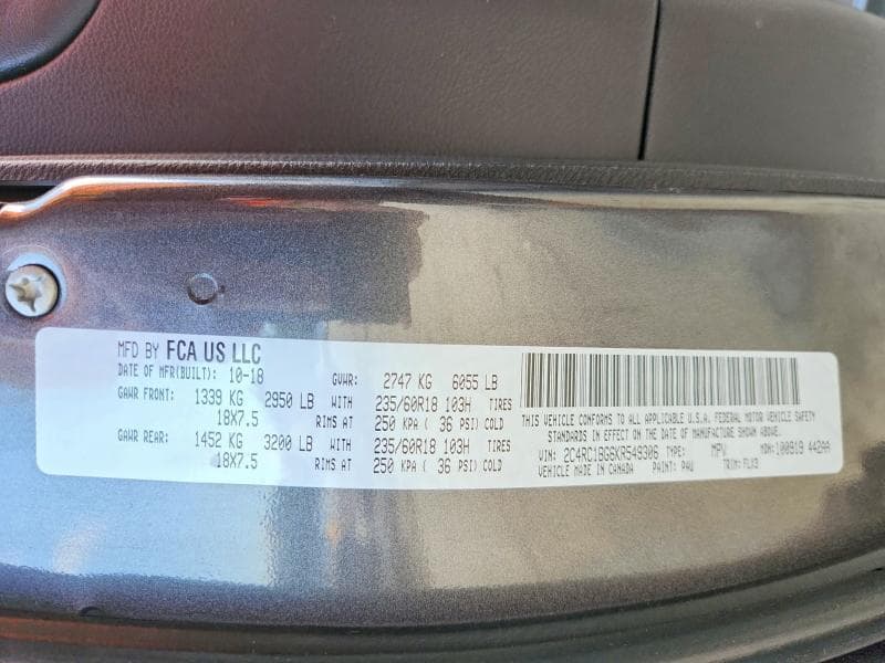 2019 CHRYSLER PACIFICA TOURING L 13