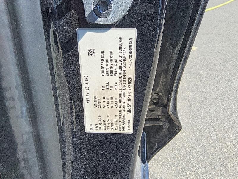 2022 TESLA MODEL 3 12