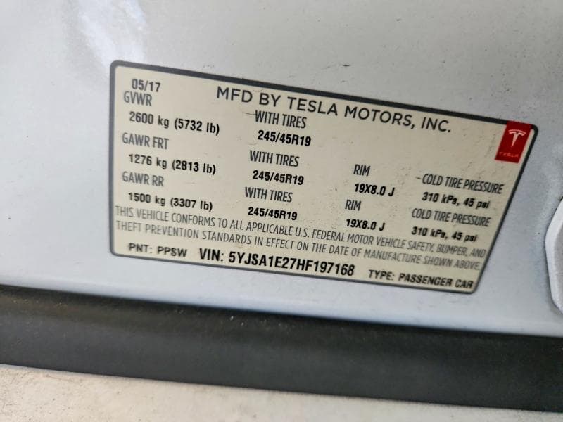 2017 TESLA MODEL S 12