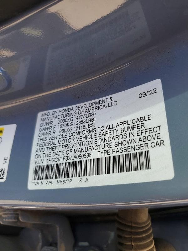 2022 HONDA ACCORD SPORT 12