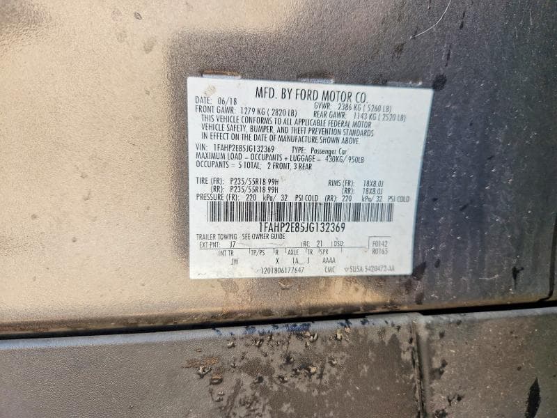 2018 FORD TAURUS SEL 12