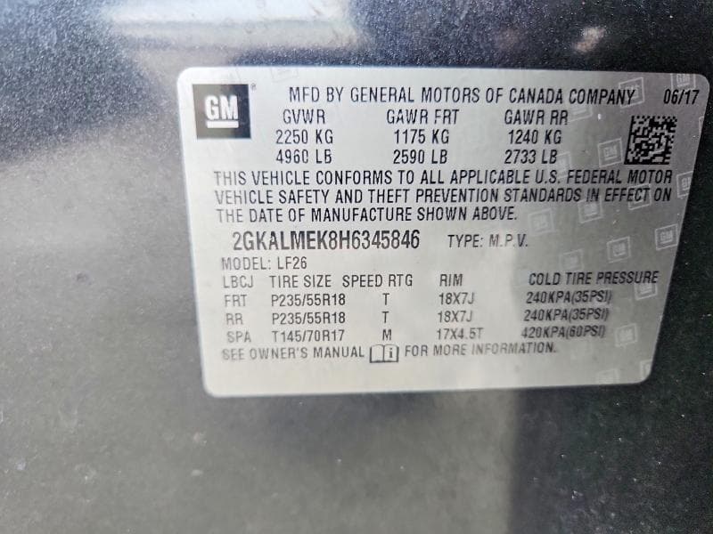 2017 GMC TERRAIN SLE 13