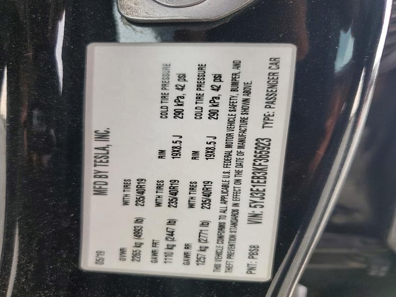 2019 TESLA MODEL 3 12