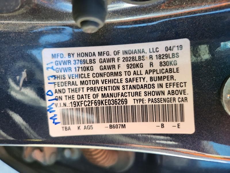 2019 HONDA CIVIC LX 13