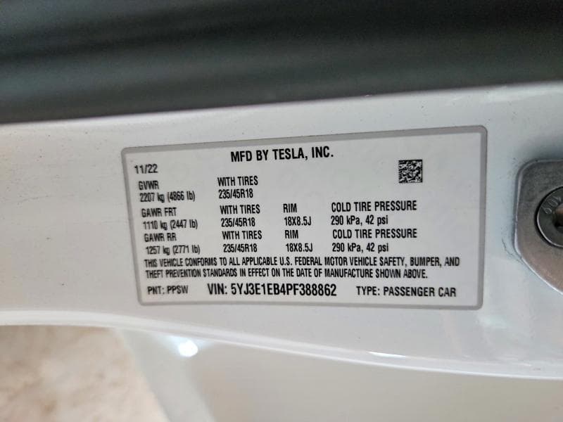 2023 TESLA MODEL 3 12