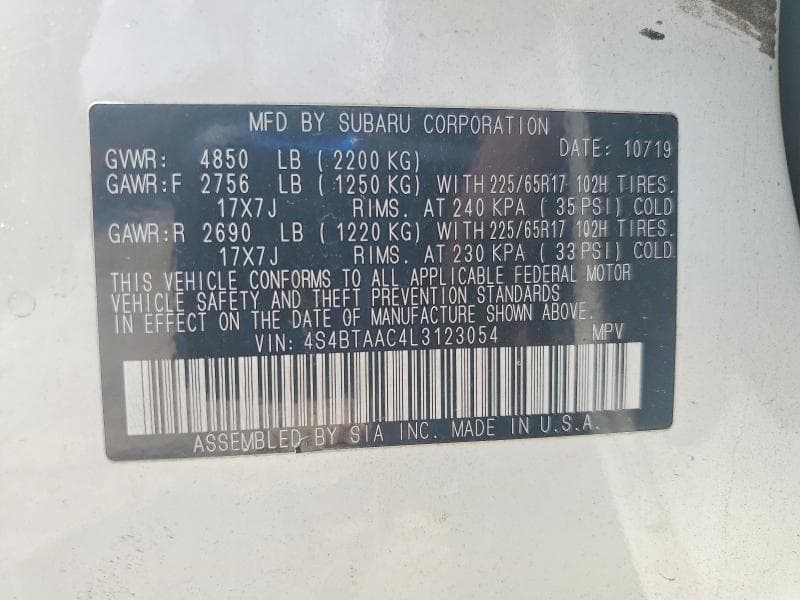 2020 SUBARU OUTBACK 13