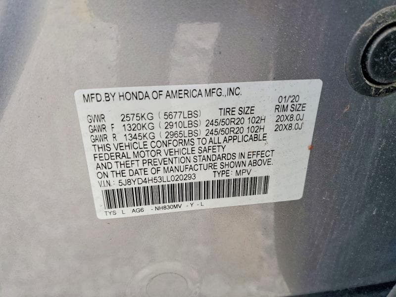 2020 ACURA MDX TECHNOLOGY 13