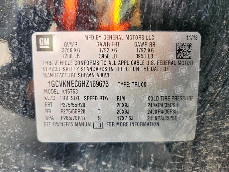 2017 CHEVROLET SILVERADO K1500 12