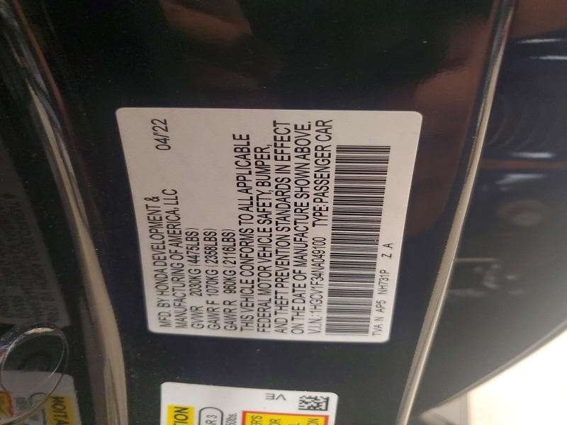 2022 HONDA ACCORD SPORT 12