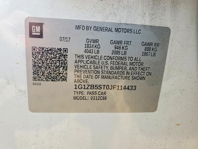 2018 CHEVROLET MALIBU LS 13