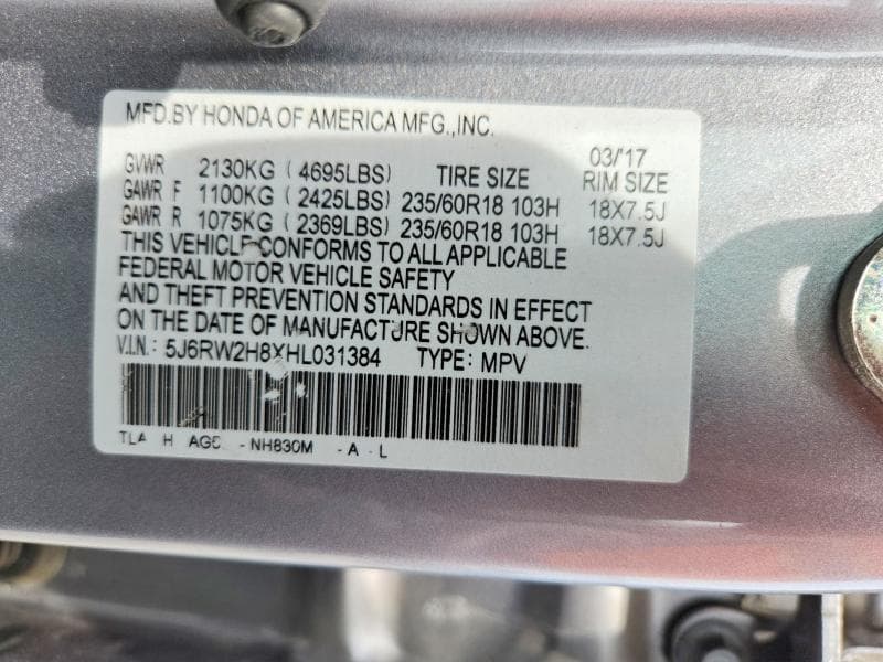 2017 HONDA CR-V EXL 13