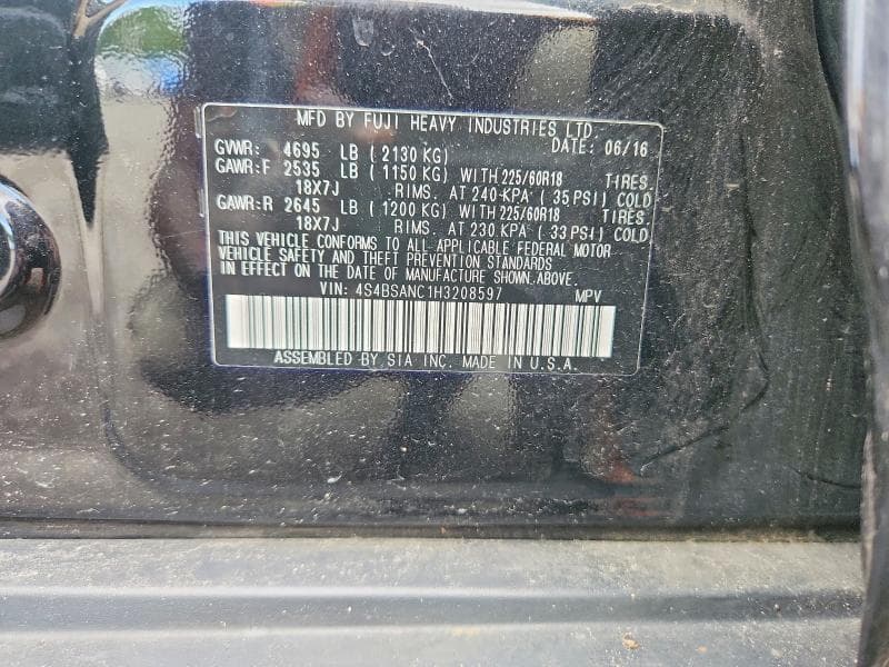 2017 SUBARU OUTBACK 2.5I LIMITED 12