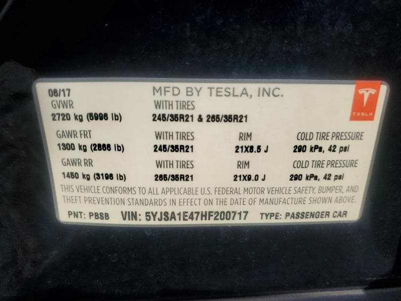 2017 TESLA MODEL S 12