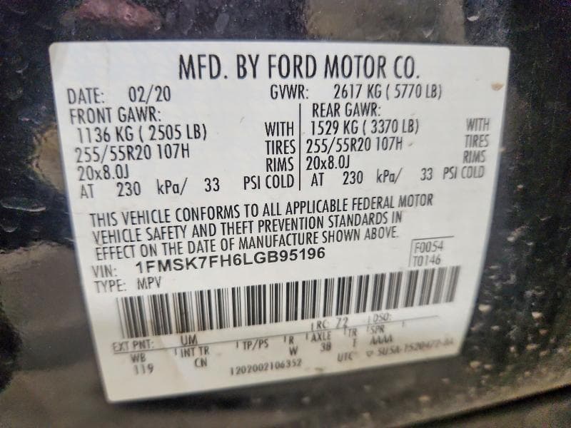 2020 FORD EXPLORER LIMITED 13