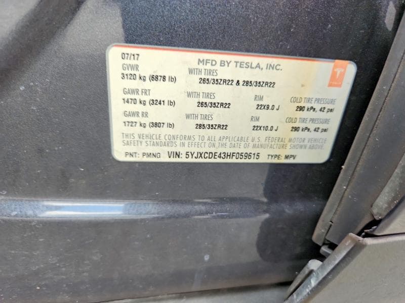2017 TESLA MODEL X 13