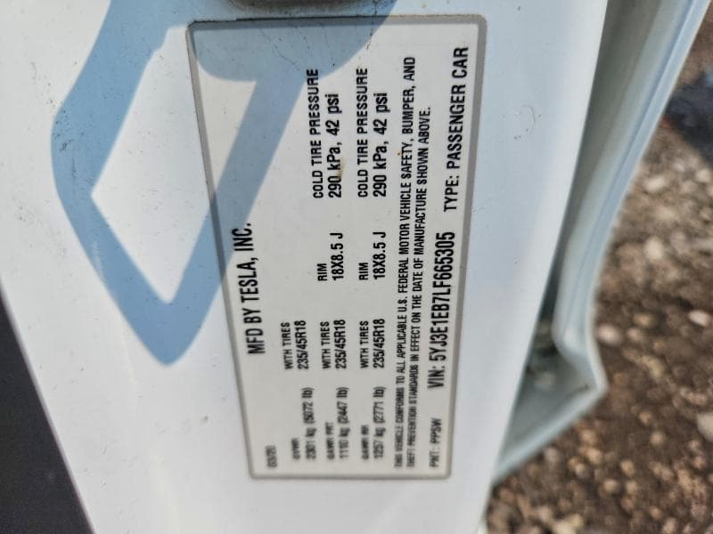 2020 TESLA MODEL 3 12