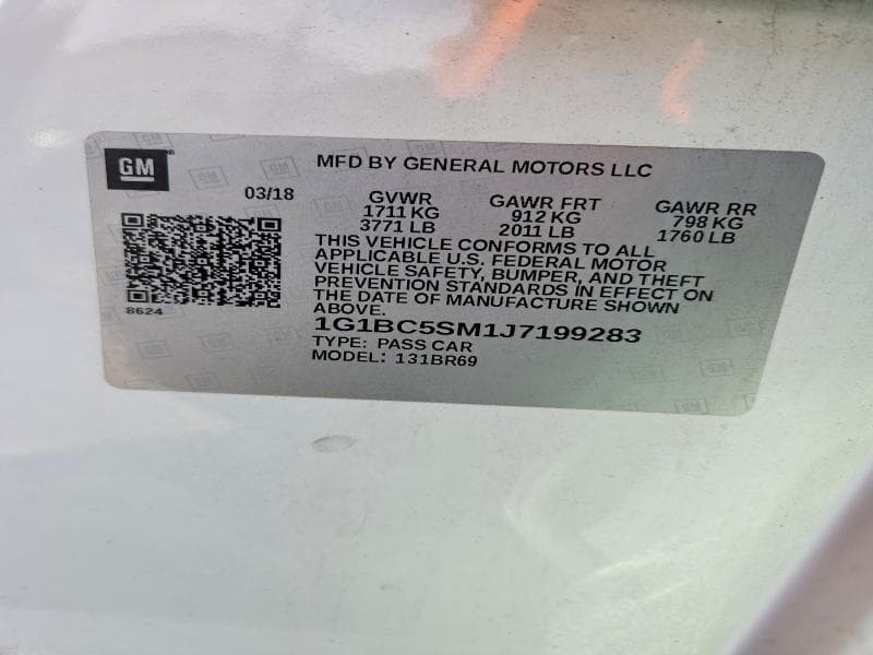 2018 CHEVROLET CRUZE LS 13