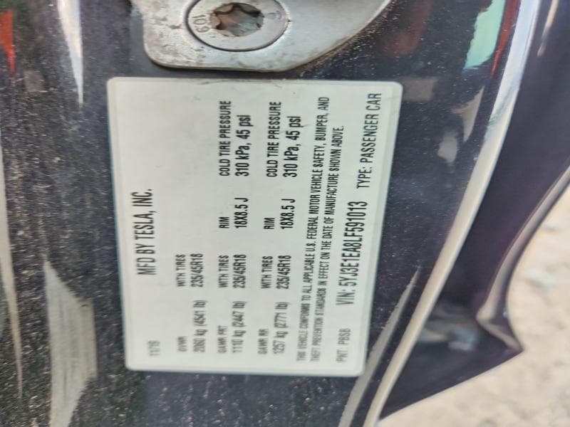 2020 TESLA MODEL 3 12