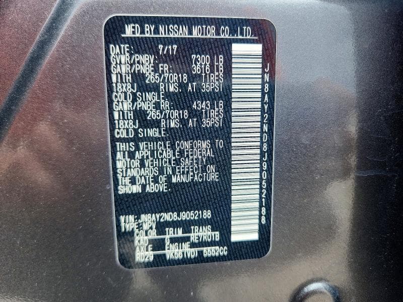 2018 NISSAN ARMADA SV 13