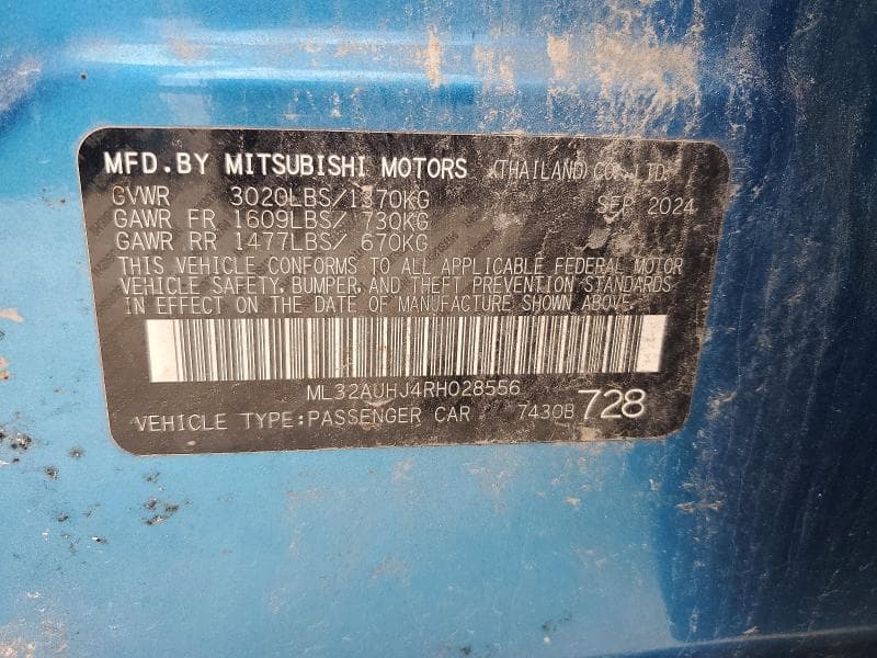 2024 MITSUBISHI MIRAGE ES 12