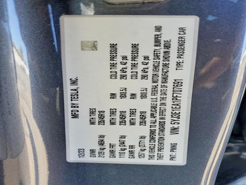 2023 TESLA MODEL 3 12