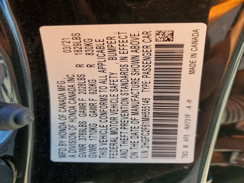 2021 HONDA CIVIC LX 13