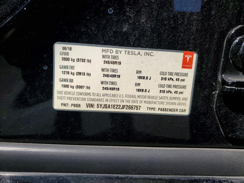2018 TESLA MODEL S 12