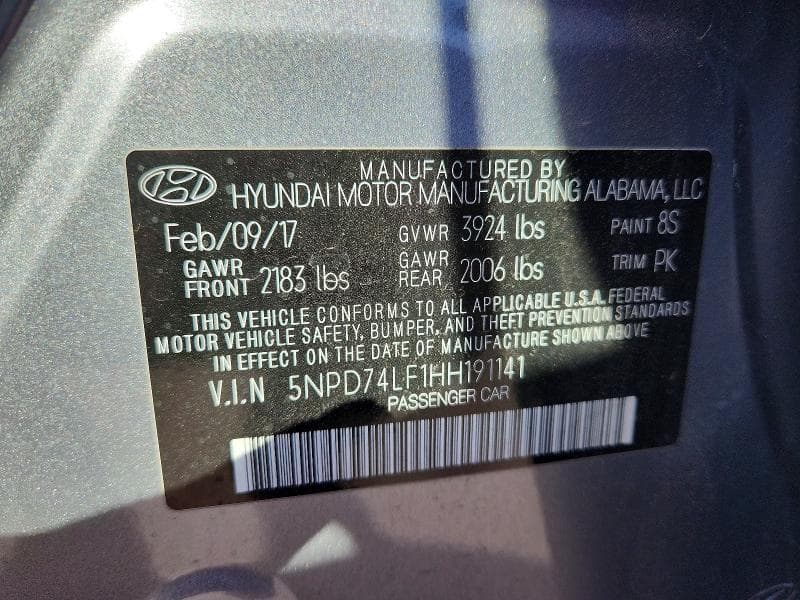 2017 HYUNDAI ELANTRA SE 12