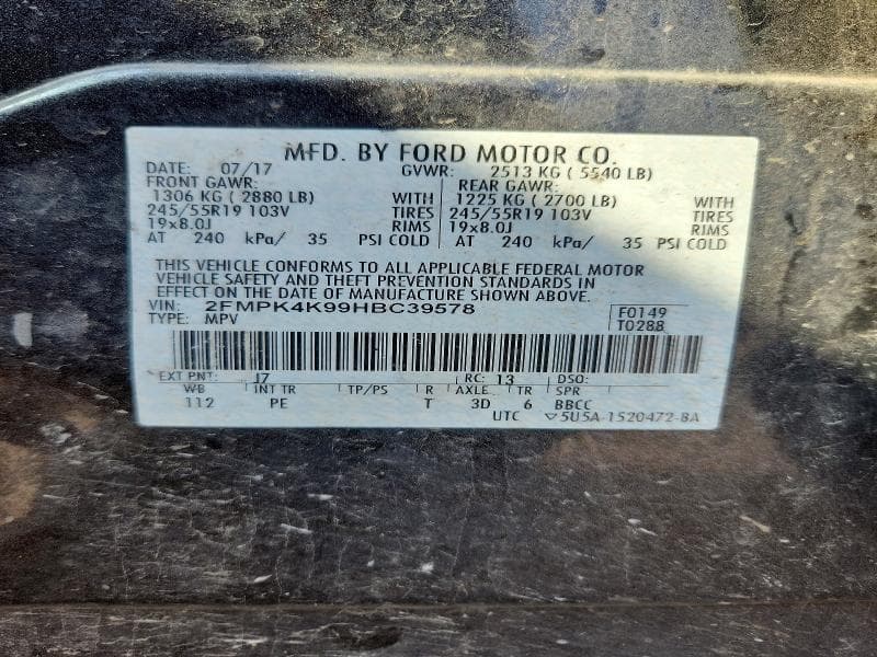 2017 FORD EDGE TITANIUM 13