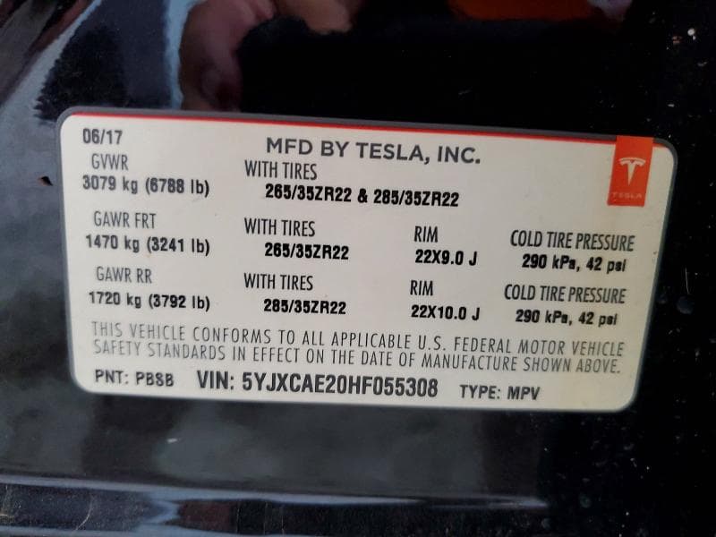 2017 TESLA MODEL X 12
