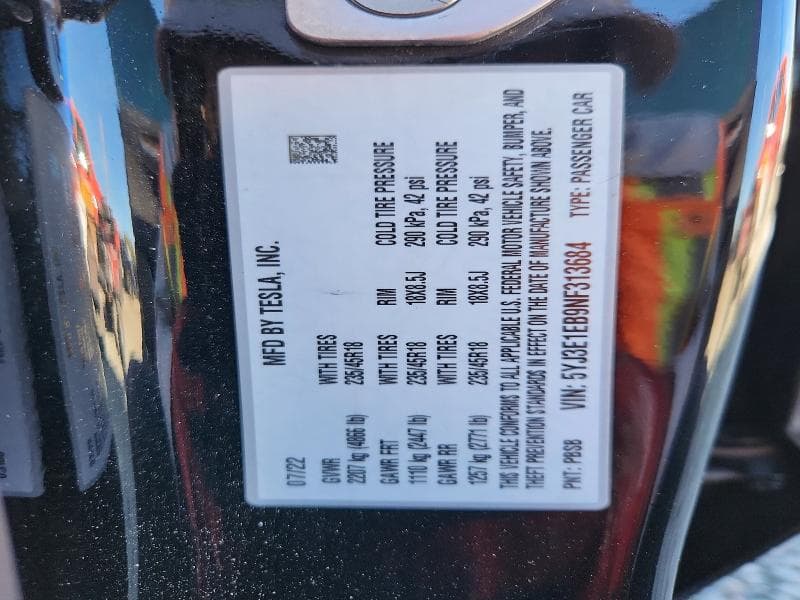 2022 TESLA MODEL 3 13