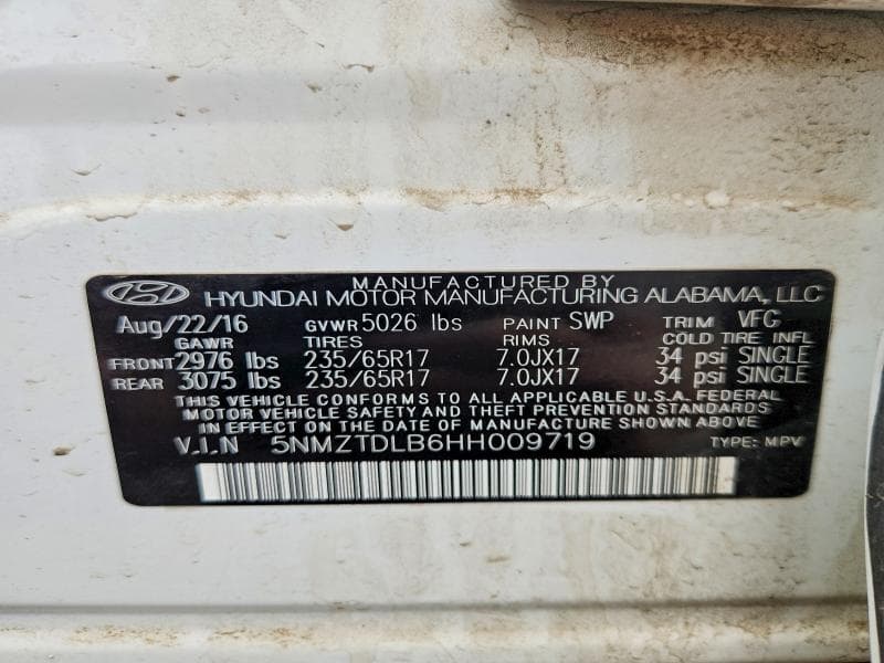 2017 HYUNDAI SANTA FE SPORT 2.4L 13
