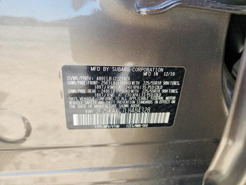 2020 SUBARU FORESTER TOURING 12