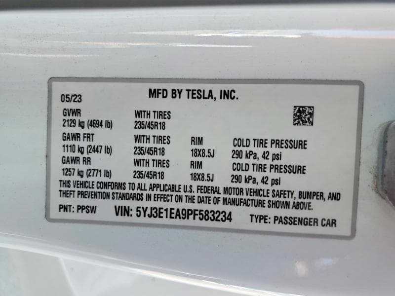 2023 TESLA MODEL 3 12