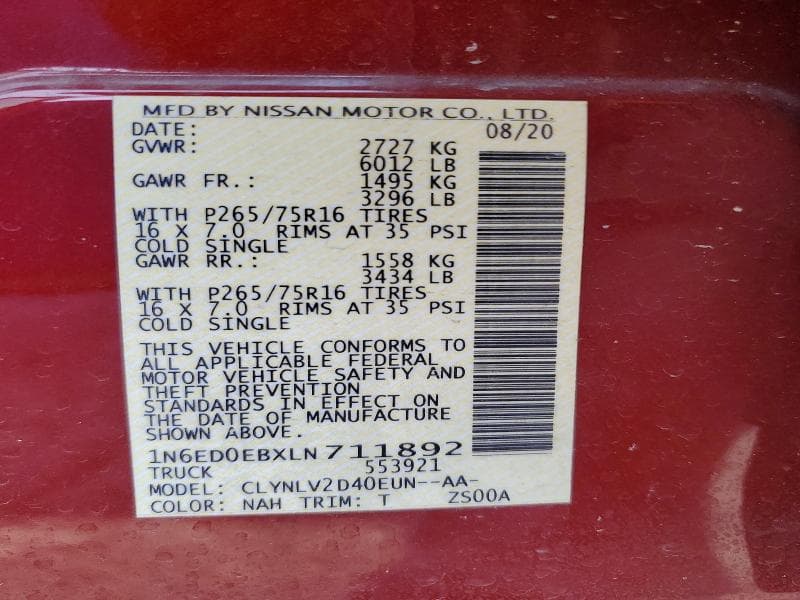 2020 NISSAN FRONTIER PRO-4X 13