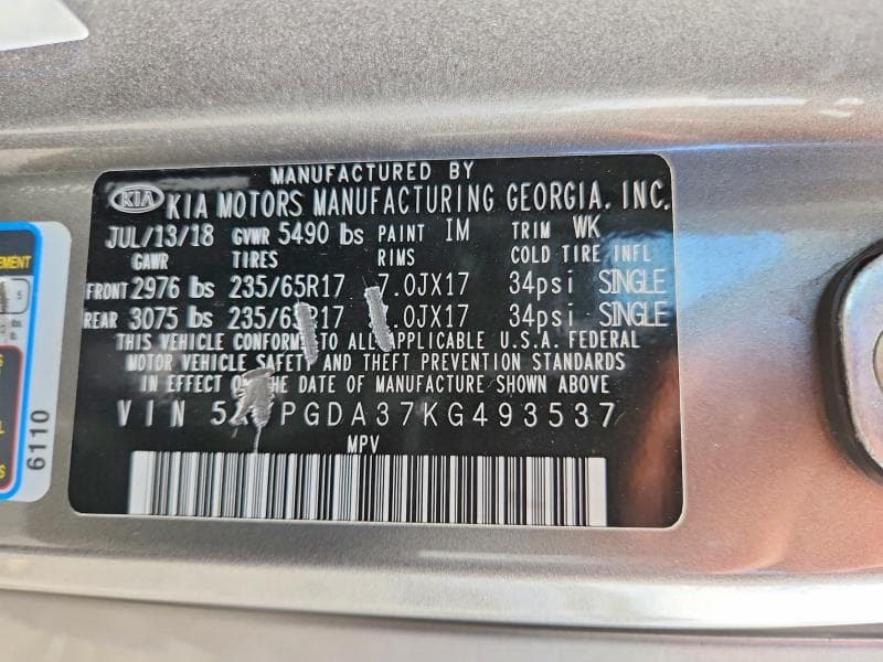 2019 KIA SORENTO LX 13