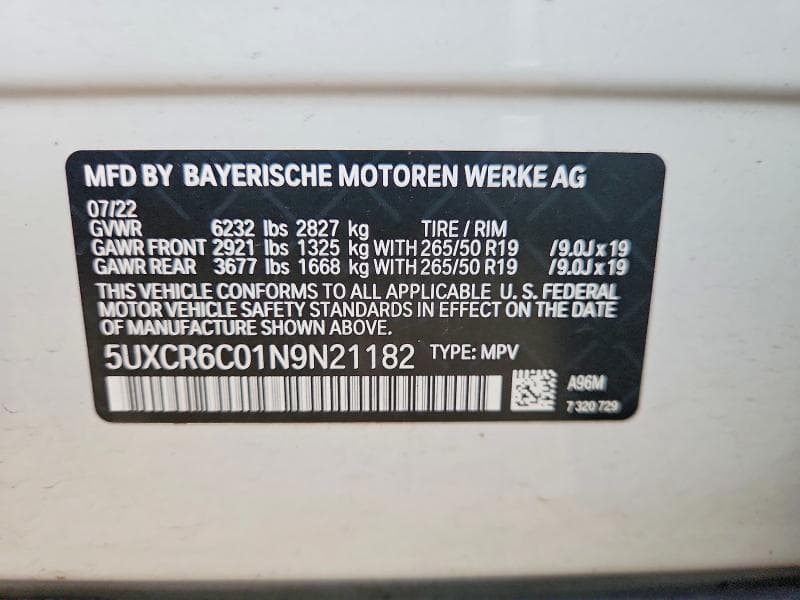 2022 BMW X5 XDRIVE40I 12