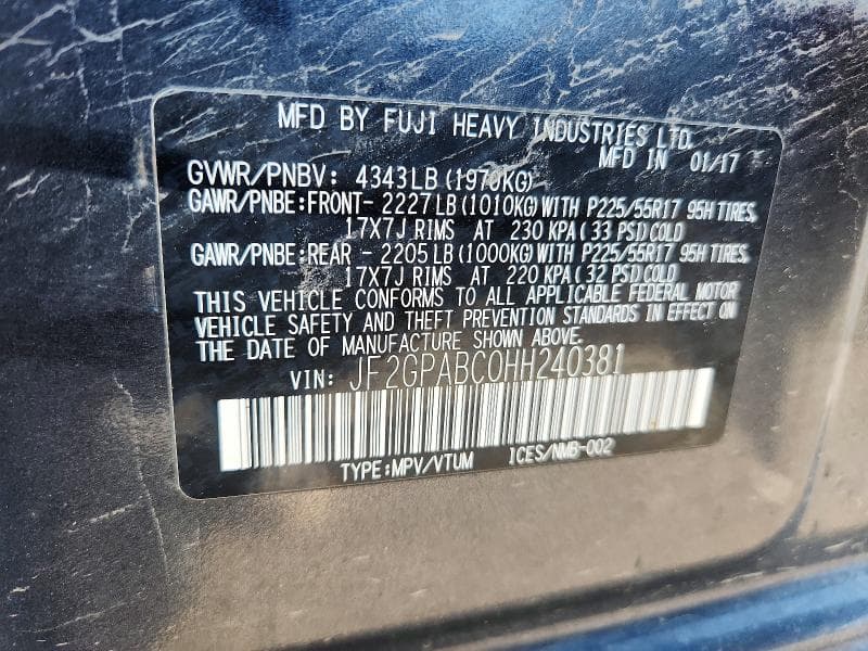 2017 SUBARU CROSSTREK PREMIUM 12