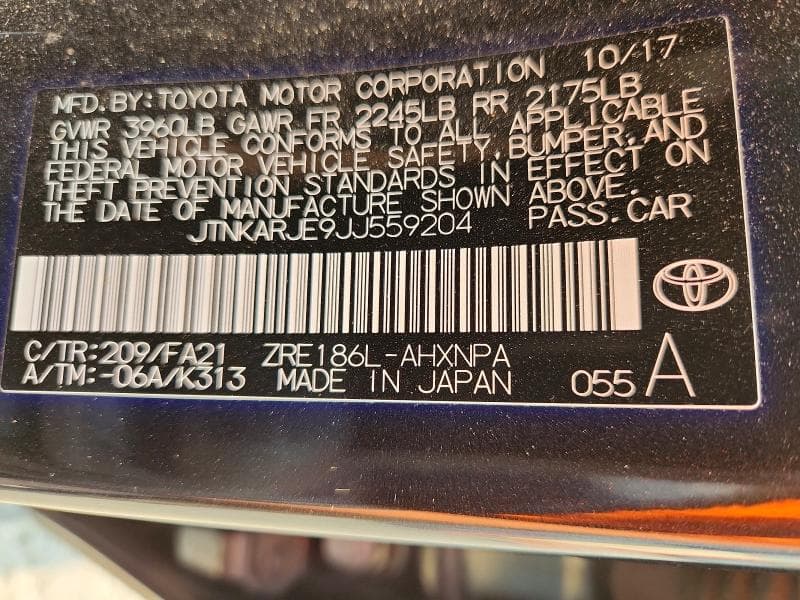 2018 TOYOTA COROLLA IM BASE 12