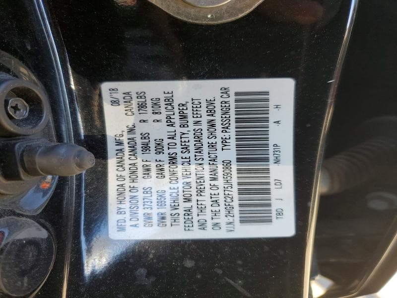 2018 HONDA CIVIC EX 12