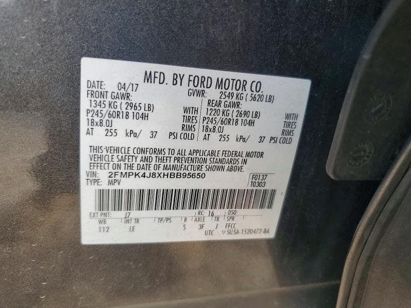 2017 FORD EDGE SEL 14